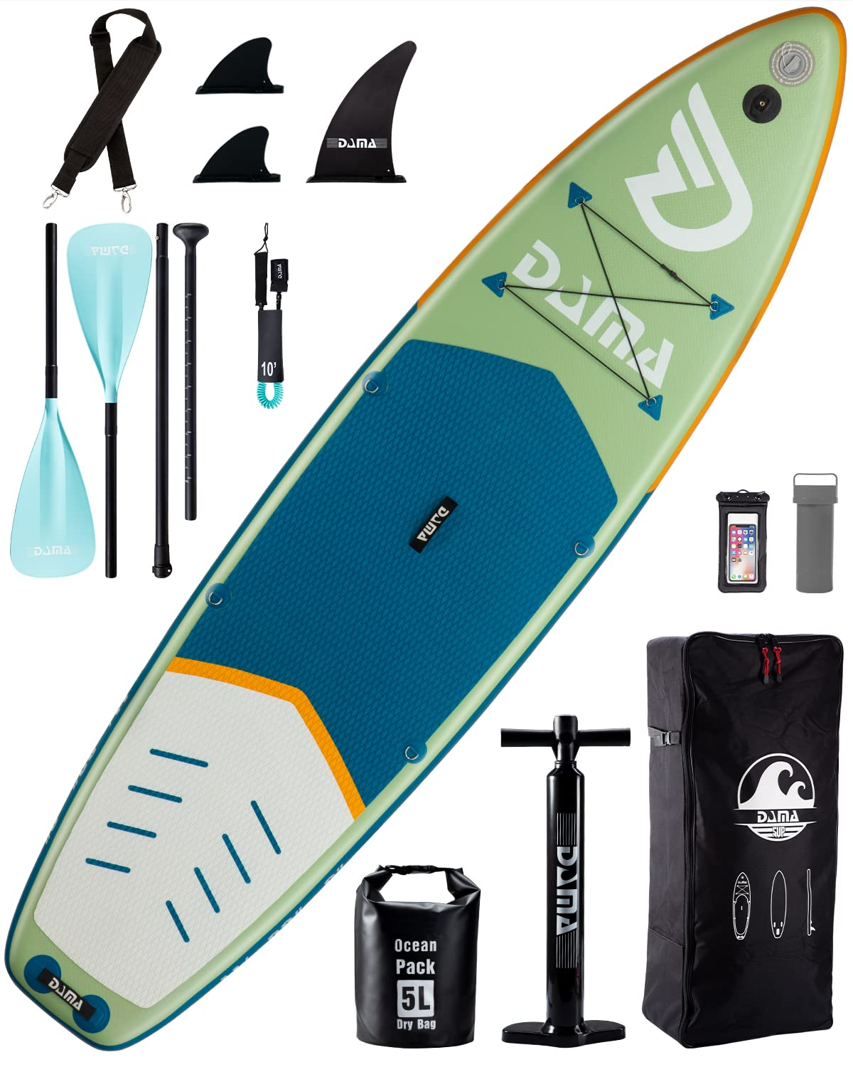 【Sports&Outdoors】【BS】Inflatable Stand Up Paddle Board 11'x33''x6'', Yoga Paddleboard, Fishing Paddle Boards
