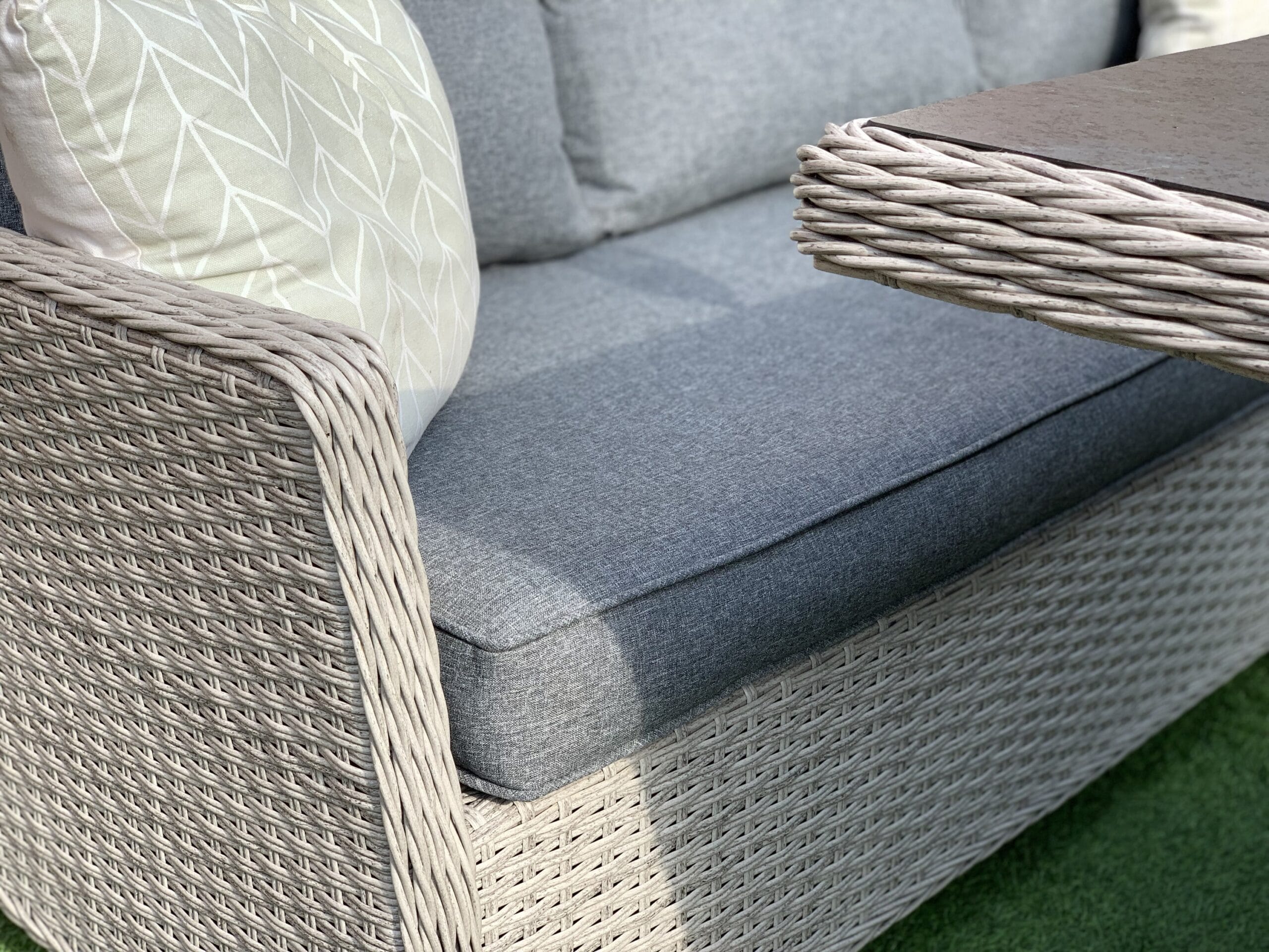 Rattan Corner Firepit Dining Patio Set 8 Seater