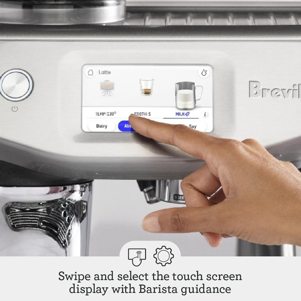 Breville the Barista Touch Impress espresso machine with grinder and milk frother