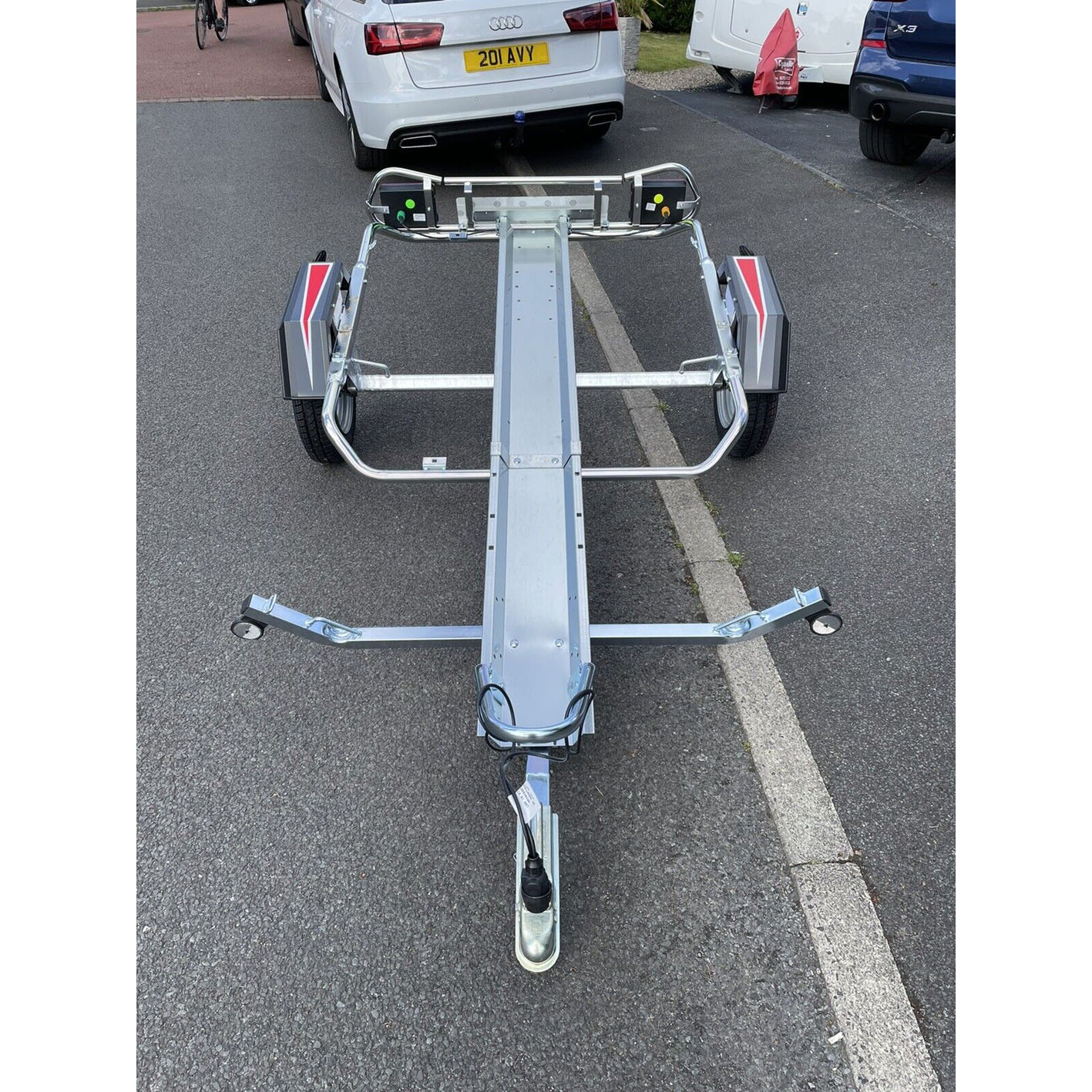 New ERDE PM310 Single Motorcycle Motorcycle Bicycle Trailer 300KG MGW + Spare Tire