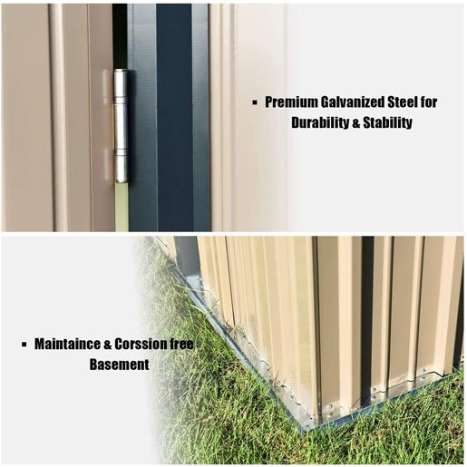 Catrimown 8′ x 6′ Outdoor Storage Sheds, Metal Utility Storage House for Backyard Patio Furniture Garden Lawn Tool, with Lockable Door