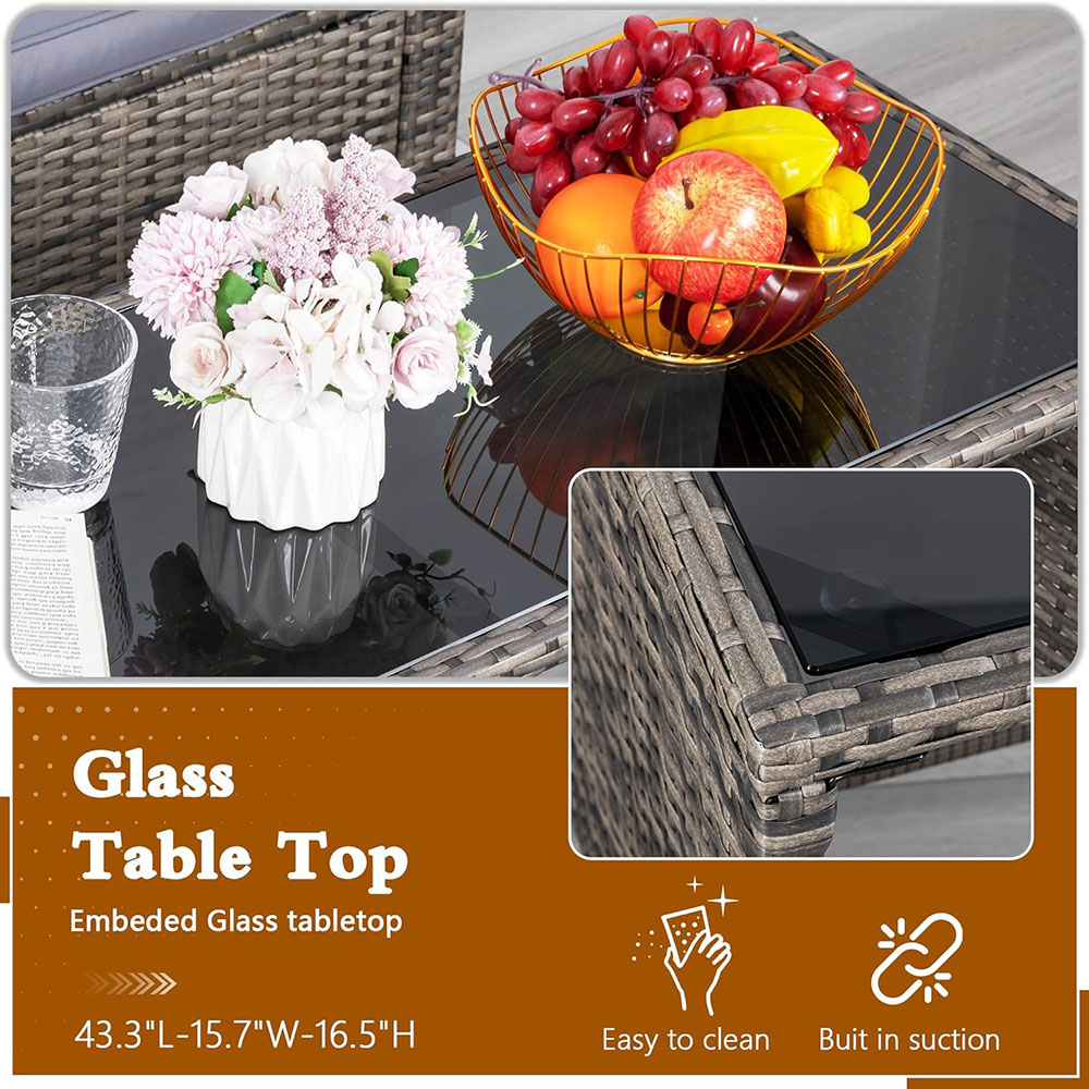 Shintenchi Patio Furniture 4 Pieces Wicker Patio Furniture Sets