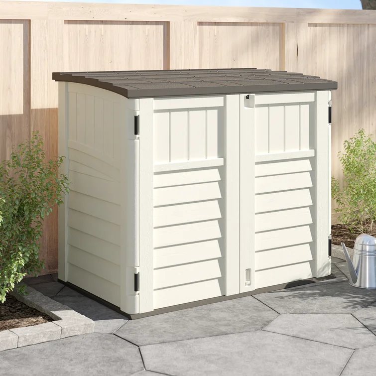 Outdoor 4 ft. 5 in. W x 2 ft. 9 in. D Plastic Horizontal Storage Shed